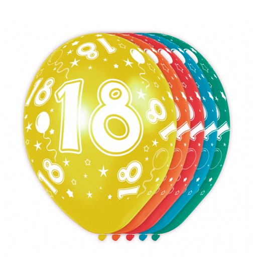 18. Geburtstag Ballons - 5 Stück