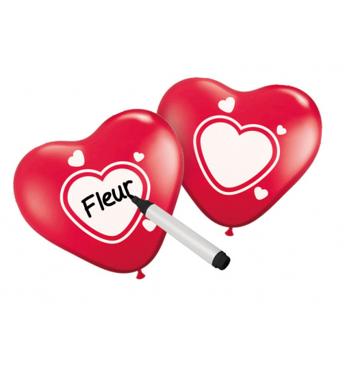 Herzballons zum Beschriften - 6 Stück
