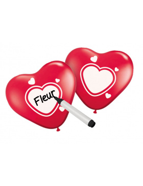 Herzballons zum Beschriften - 6 Stück