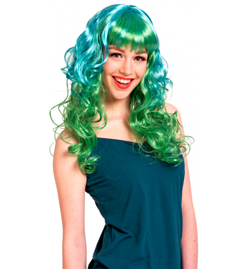 Knallgrüne Perücke mit Locken