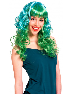 Knallgrüne Perücke mit Locken