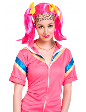 Rosafarbene Anita Manga-Perücke