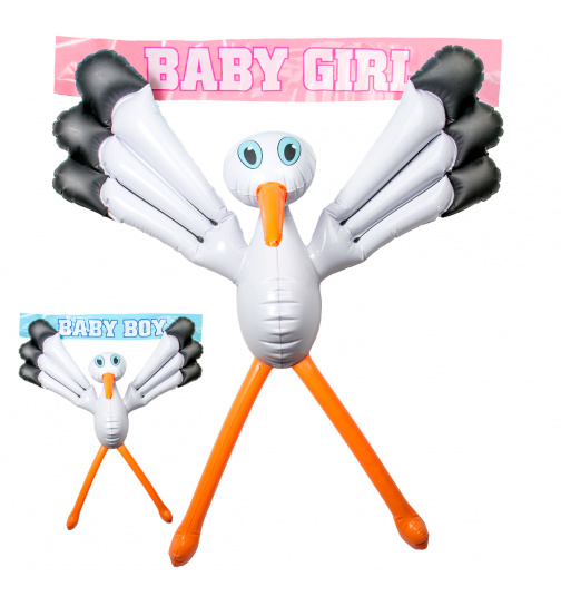 Aufblasbarer Storch Junge/Mädchen - 75cm