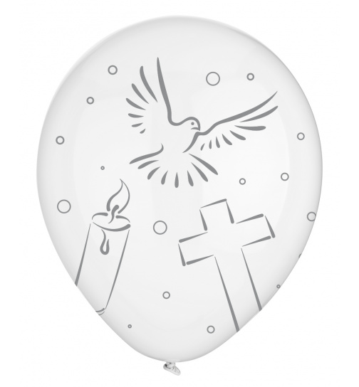 Ballons zur heiligen Kommunion Weiß - 8 Stück