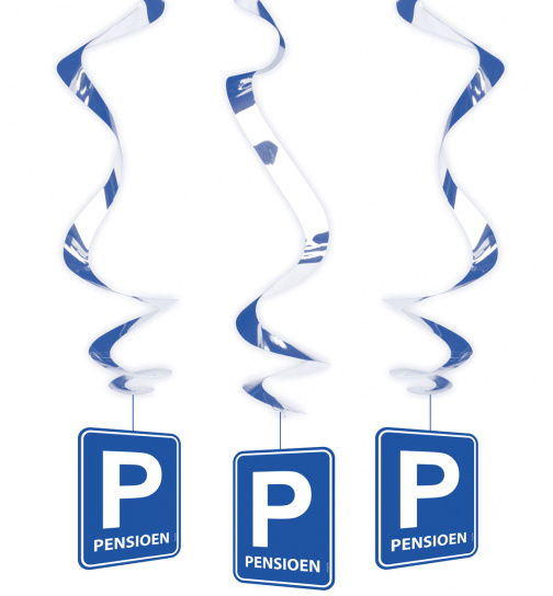 Rentner /Pensioen (NL) Parkplatzschild Hängedeko - 3 Stück
