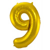 Folienballon Zahl 9 - Gold - 86 cm