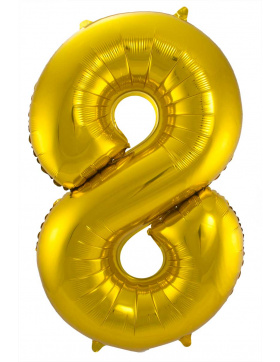 Folienballon Zahl 8 - Gold - 86 cm