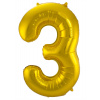 Folienballon Zahl 3 - Gold - 86 cm