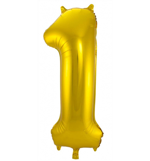 Folienballon Zahl 1 - Gold - 86 cm