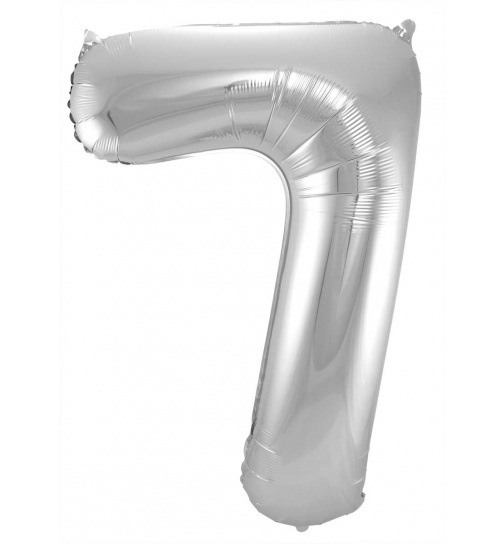 Folienballon Zahl 7 - Silber - 86 cm