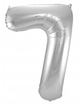 Folienballon Zahl 7 - Silber - 86 cm
