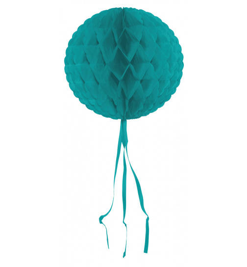 Wabenfächerballon Rund Türkis - 30 cm