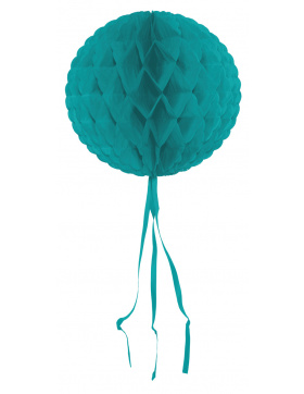 Wabenfächerballon Rund Türkis - 30 cm