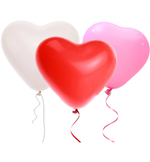 Ballons in Herzform Gemischte Farben 30cm - 8 Stück