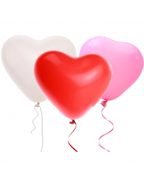 Ballons in Herzform Gemischte Farben 30cm - 8 Stück