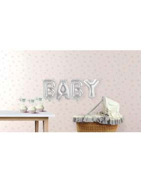 Folienballon-SET Baby Silber