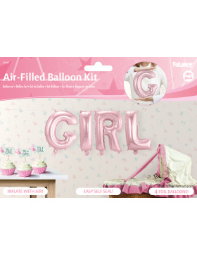 Baby Folienballon-Set Mädchen Rosa