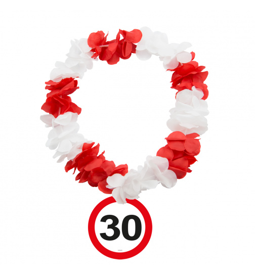 Blumenkette Hawaii Verkehrsschild 30 Jahre