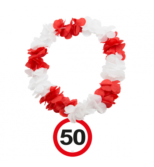 Blumenkette Hawaii Verkehrsschild 50 Jahre