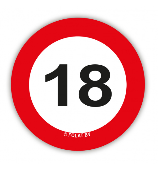 Konfetti XL Verkehrsschild 18