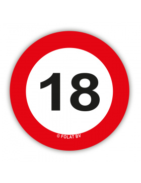 Konfetti XL Verkehrsschild 18