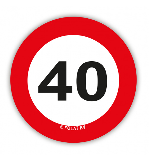 Konfetti XL Verkehrsschild 40