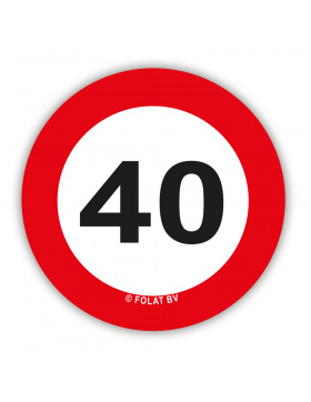 Konfetti XL Verkehrsschild 40