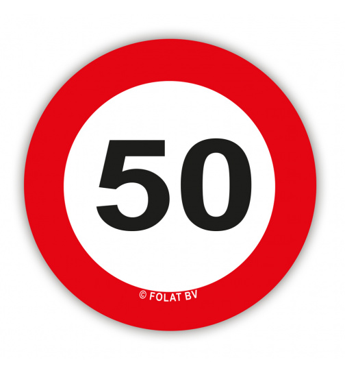 Konfetti XL Verkehrsschild 50