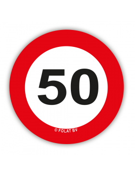 Konfetti XL Verkehrsschild 50