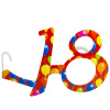 18. Geburtstag rote Brille mit Ballons