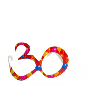 30. Geburtstag rote Brille mit Ballons