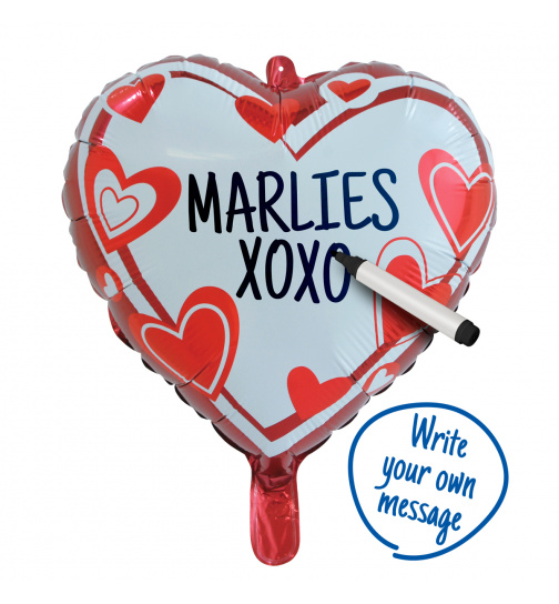 Folienballon Herz zum Beschriften - 45 cm