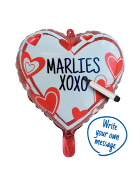 Folienballon Herz zum Beschriften - 45 cm