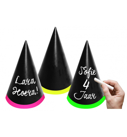 Partyhütchen zum Beschriften - 6 Stück