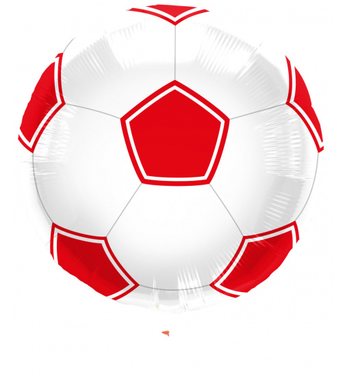 Fußball Ballon Rot-Weiß unverpackt - 43 cm
