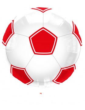 Fußball Ballon Rot-Weiß unverpackt - 43 cm
