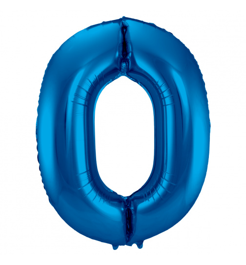 Folienballon Zahl 0 - Blau - 86 cm