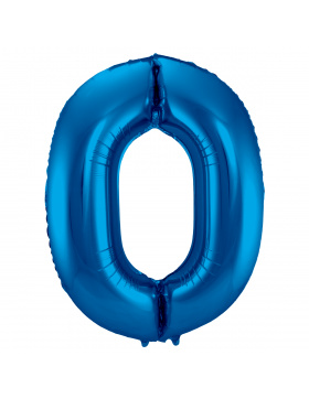 Folienballon Zahl 0 - Blau - 86 cm