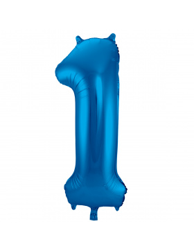 Folienballon Zahl 1 - Blau - 86 cm