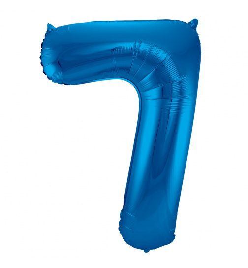 Folienballon Zahl 7 - Blau - 86 cm