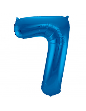 Folienballon Zahl 7 - Blau - 86 cm