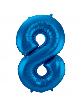 Folienballon Zahl 8 - Blau - 86 cm