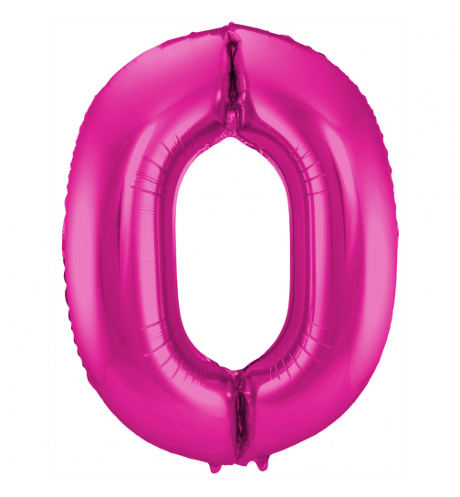 Folienballon Zahl 0 - Magenta - 86 cm