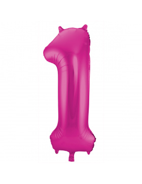 Folienballon Zahl 1 - Magenta - 86 cm