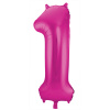Folienballon Zahl 1 - Magenta - 86 cm