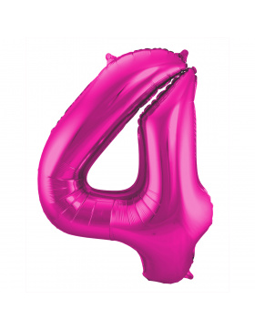 Folienballon Zahl 4 - Magenta - 86 cm