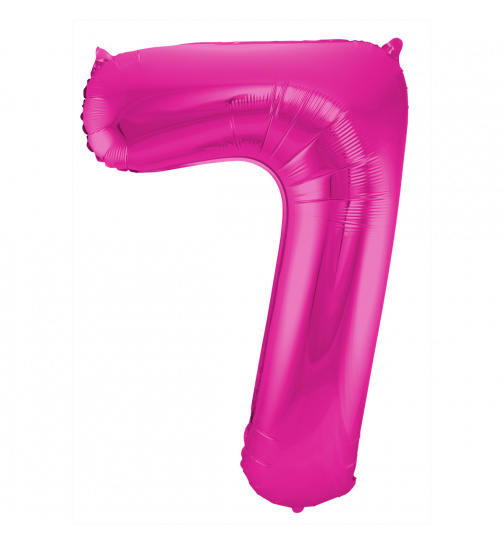 Folienballon Zahl 7 - Magenta - 86 cm