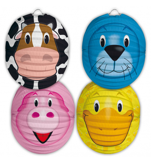 Lampion / Laterne Tier Rund Sortiert - 22cm