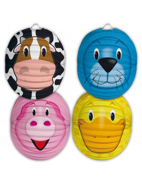 Lampion / Laterne Tier Rund Sortiert - 22cm