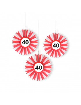 40. Geburtstag Wabenfächer Hängedeko mit...
